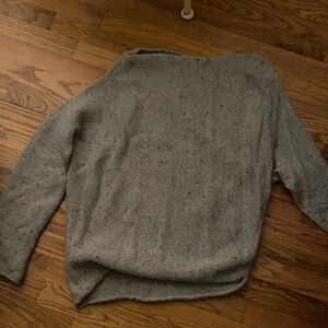 Vintage Narcisco Rodriguez Gray Knit Sweater asymmetrical off shoulder